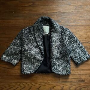 Anthropologie Elevenses Silver Foil Jacket